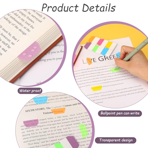 600 Stück Seitenmarkierungen Tabs 28x29 mm Farbige Beschreibbare Klebezettel Sticky Index Tabs Haftstreifen Bunt Page Marker Tabs für Büro Schule Dokumenten Bücher Dateiverwaltung