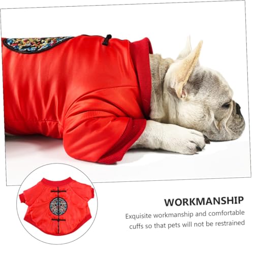 Disfraz para perro estilo chino rojo talla L cálido miniatura 6