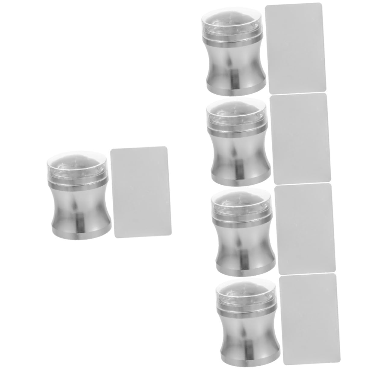 Healeved 5juegos Kit De Estampado De Uñas Plantillas De Silicona Sello y Raspador Herramienta Para Decoración De Manicura Para Uñas Francesas