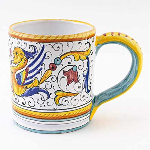 italian pottery mug - thatsArte.com - Italian Ceramic Mug Raffaellesco - Hand Made Pottery Coffee Mugs, Deruta Italian Pottery, Painted Mug, Italian Ceramic, Made in Italy, Painted Coffee Mug, Mugs Handmade