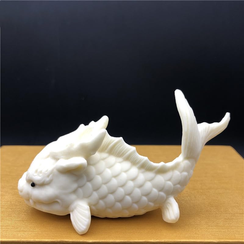 Estatua Cerámica Decorativa de Pescado Dragón Artesanal miniatura 3