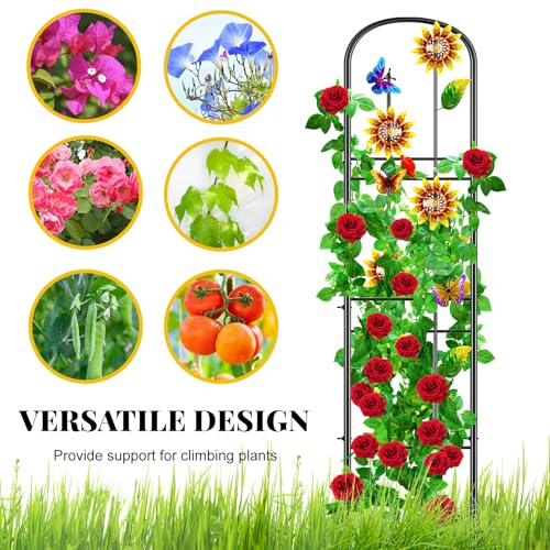 2-Pack-Garden-Trellis-for-Climbing-Plants-Outdoor-Metal-Plant-Trellis-Vine-Frame-Support-for-Potted-Decoration-Plant-Wall-Brackets-Lattice-for-Indoor-Flowers-Vegetable-Fruits-Rose 2 Pack Garden Trellis for Climbing Plants Outdoor Metal Plant Trellis Vine Frame Support for Potted Decoration Plant Wall Brackets Lattice for Indoor Flowers Vegetable Fruits Rose