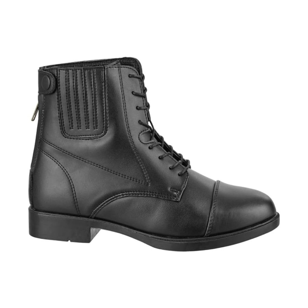 Reitstiefeletten BZ Lace Vegan - Mädchen & Damen Reitschuhe aus Kunstleder – atmungsaktive Stiefeletten – mit Reißverschluss, Schnürung & Mesh-Futter – schwarz – Größe 29-46