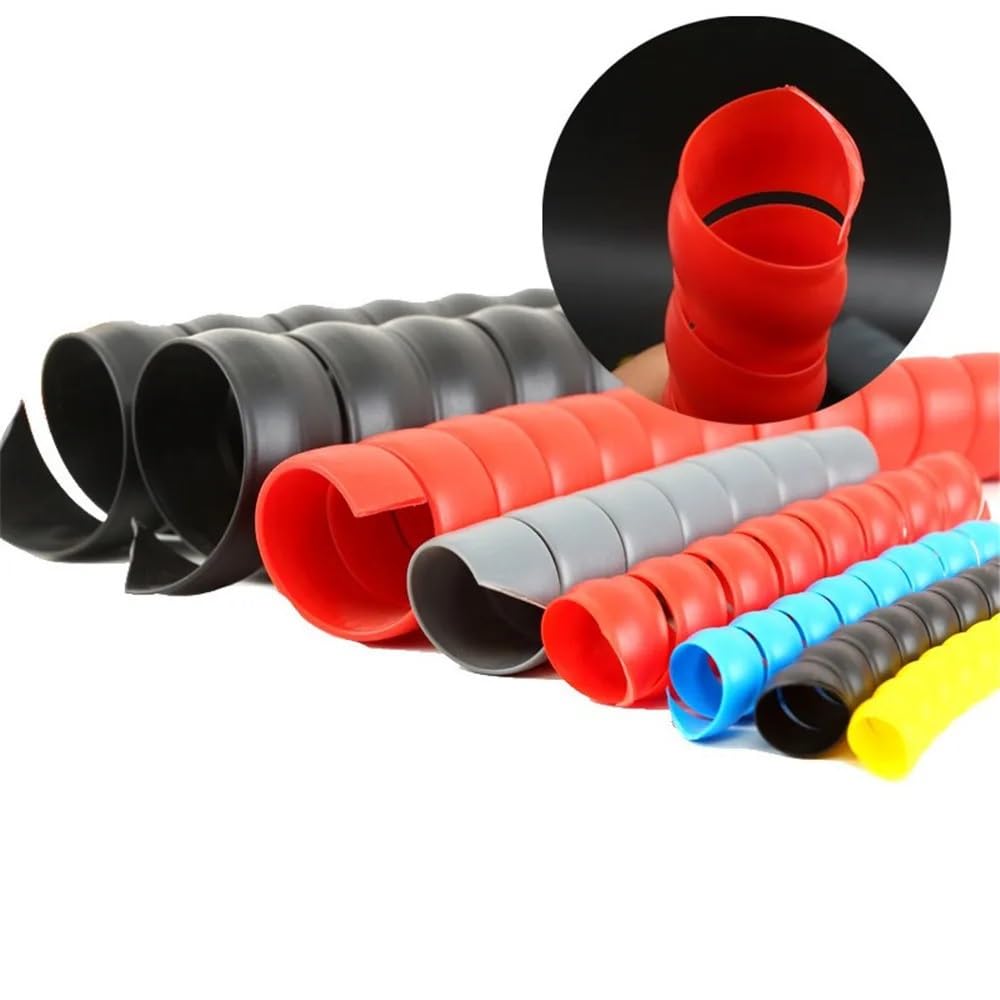 Gaine spiralée pour câbles, Gaine de gestion câbles flexible en spirale, gaine d'enroulement câble multicolore 2 mètres, 8 mm à 40(Red,18mm inside diameter)