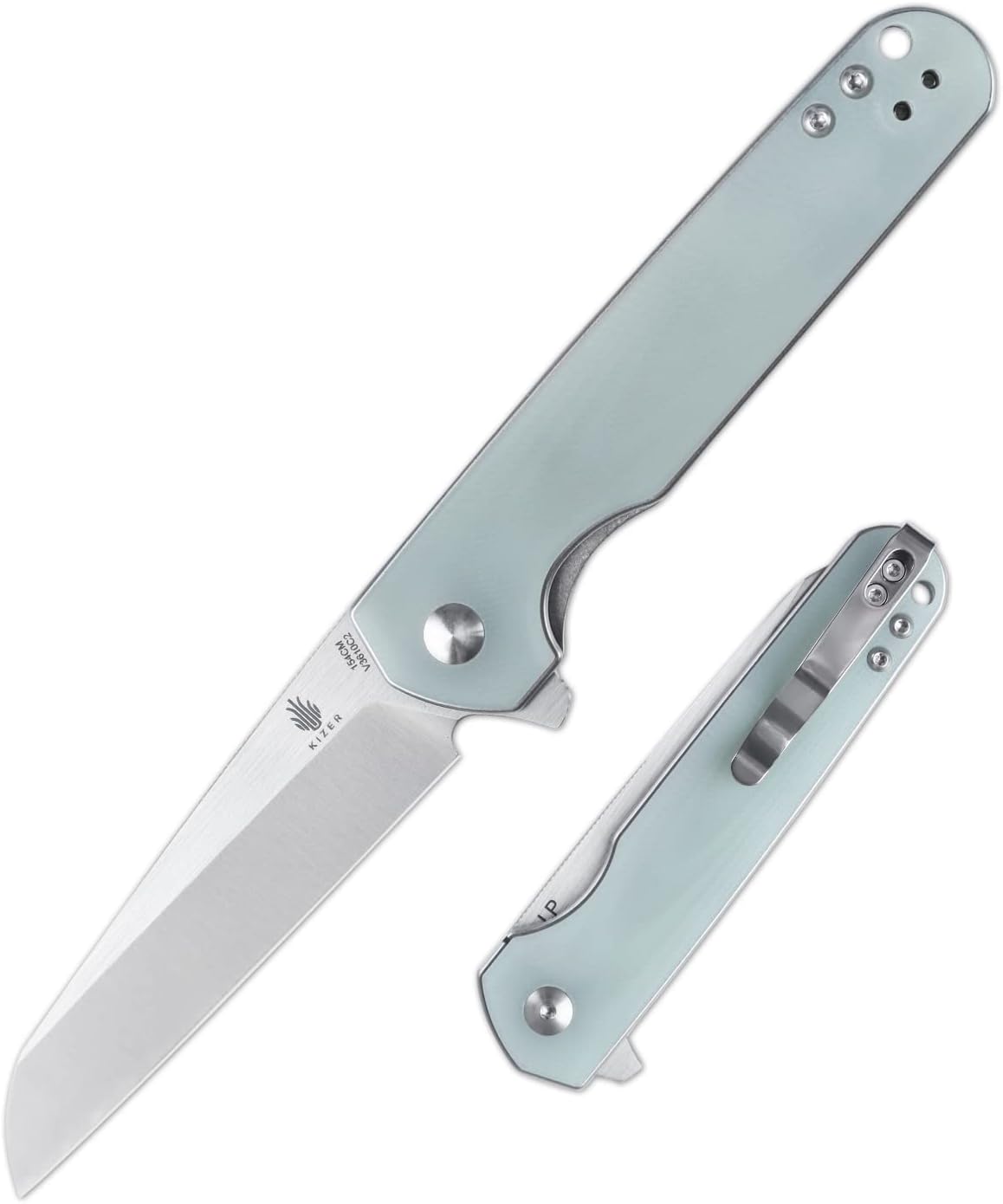 Kizer LP EDC Cuchillo de bolsillo G10 Mango 154CM Cuchillo plegable de acero, Flipper Herramientas al aire libre V3610C2