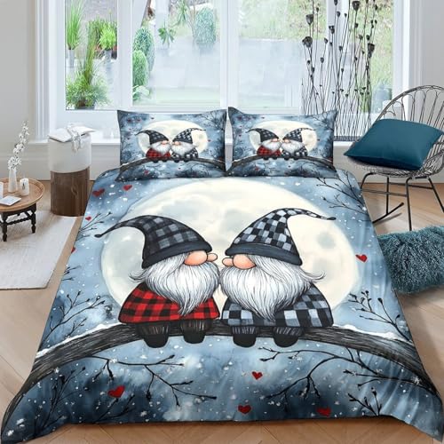 Parure de lit gnomes d'hiver en microfibre résistante effet 3D - 4