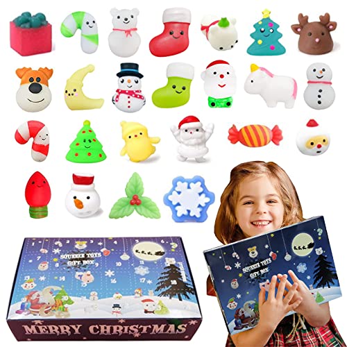 OIOYLEY Calendrier de l'Avent 2022 avec 24 jouets de Noël, y compris le père Noël, Calendrier de Noël, Calendrier de l'avent Enfant, Cadeau Noel, Jouet Fille Garçon Enfant 3 4 5 6 7 8 9 ans Cover
