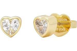 KATE SPADE NEW YORK Jean Mini Square Studs Earrings in Clear/Gold