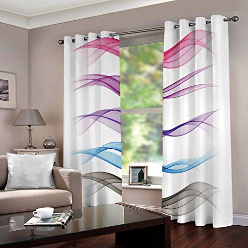 Rideaux occultants à oeillets imprimé abstrait blanc lot de 2 pièces 132 x 175 cm - 3