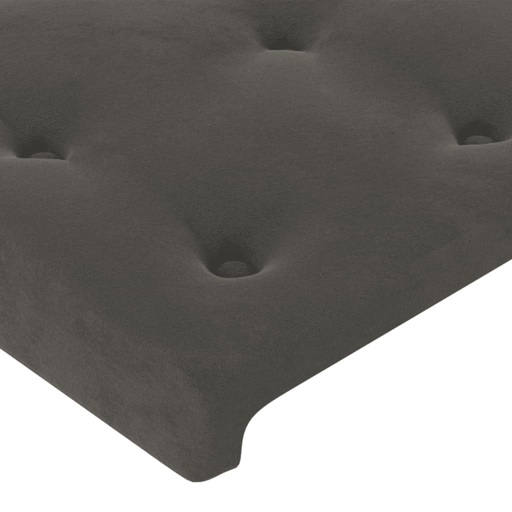 vidaXL Têtes de Lit Meubles de Chambre à Coucher Accessoires de Lit Simple Têtes de Cadre de Lit Intérieur Gris Foncé 160x5x78/88 cm Velours