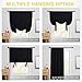 NICETOWN Blackout Curtain for Bathroom Windows - Adjustable Tie Up Shade Balloon Valance Blind for Kitchen/Living Room (Rod Pocket Panel, 46 inches W x 63 inches L)