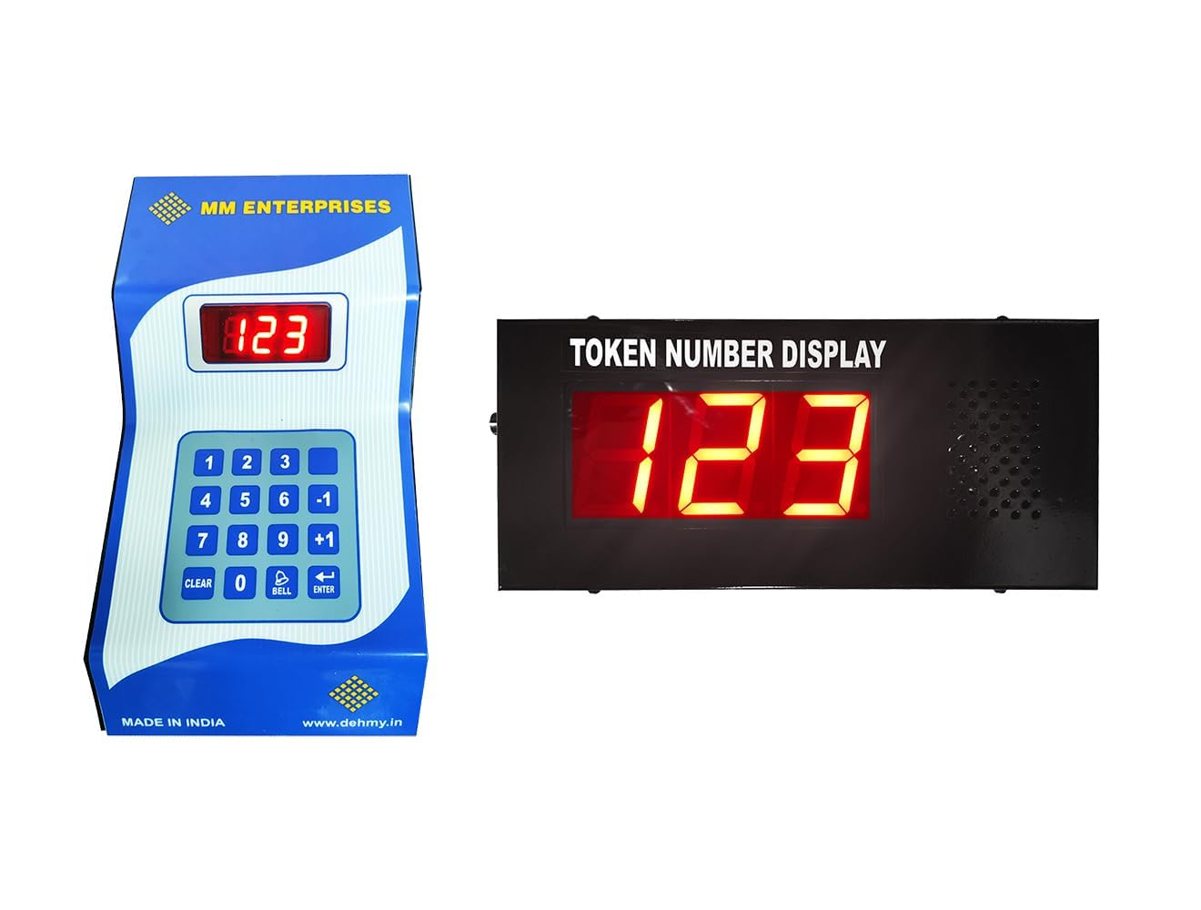 Wireless 3digit Voice Token Display System/Token Calling System for Restaurants,Shops,etc (English & Hindi Language) for Open Area