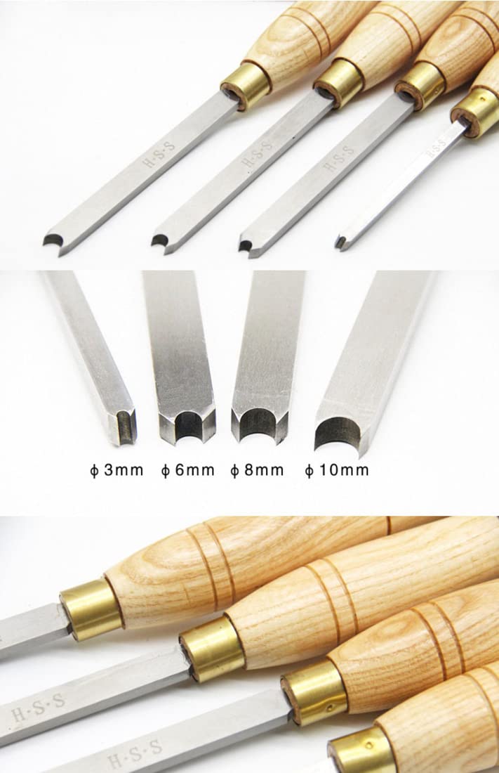 4 strumenti per tornitura in legno ad alta velocità in acciaio per tornio utensili, per hobbisti in legno o fai da te o falegname, utensile per tornitura a tamburo sferica
