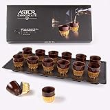 Astor Chocolate Liqueur Cups, 12 Dark Chocolate Ready to Fill Cups, Mini Dessert Shells, Perfect For Gifting, Hostess Gifts, Party Planning, Catering Products Liquor Accessories