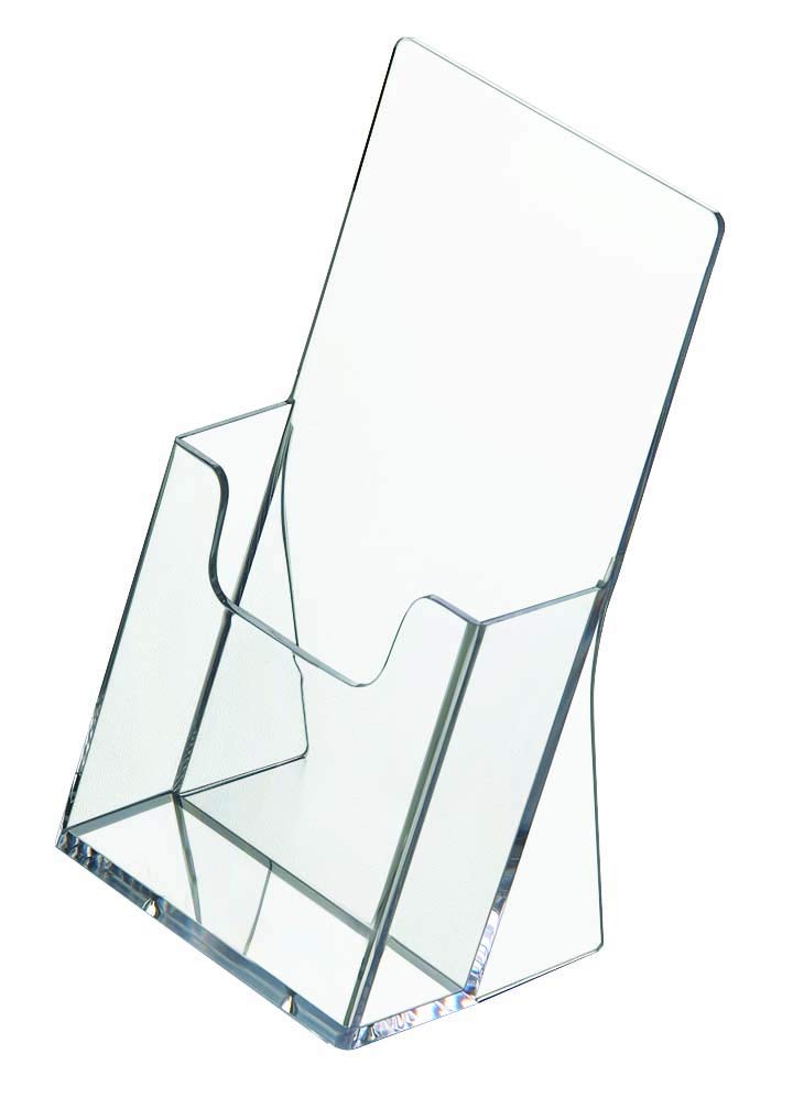 Tisch-Prospekthalter (50 St) DIN Lang 105 x 210 mm Acryl Prospektständer Hochformat glasklar
