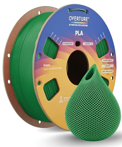 OVERTURE PLA Filament 1.75mm, Neatly Wound 3D Printer Filament 1kg Spool...