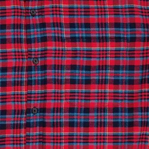 St. John's Bay Mens Red Blue Plaid Long Sleeve Button-Down Flannel Shirt XX-Large