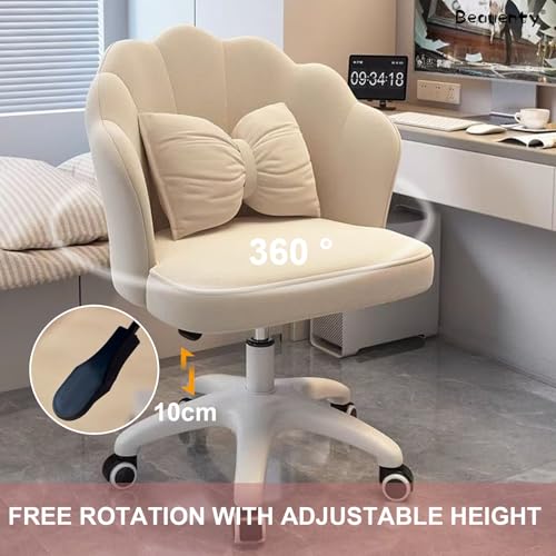 بيونتي كرسي فانيتي مع وسادة مخملية، كراسي تسريحة مع رفع دوارة، كراسي متعددة الوظائف بدون اذرع لغرفة النوم والمنزل وصالون التجميل وغرفة الملابس والمكتب (تصميم 2)