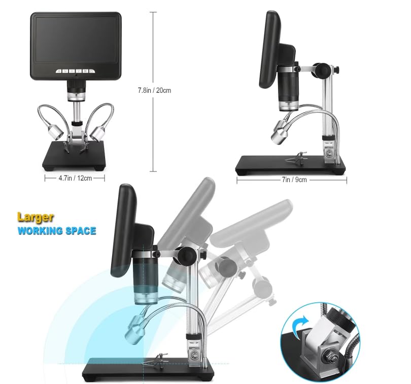 AD207 - Herramienta de soldadura de microscopio digital 3D para reparación de PCB/SMD con función ImageRotate