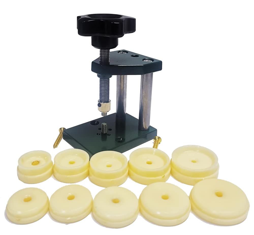 LLF Watch Crystal Front Case Screw Presser Press, Watch Back Case Press Presser Closer with 10 dies