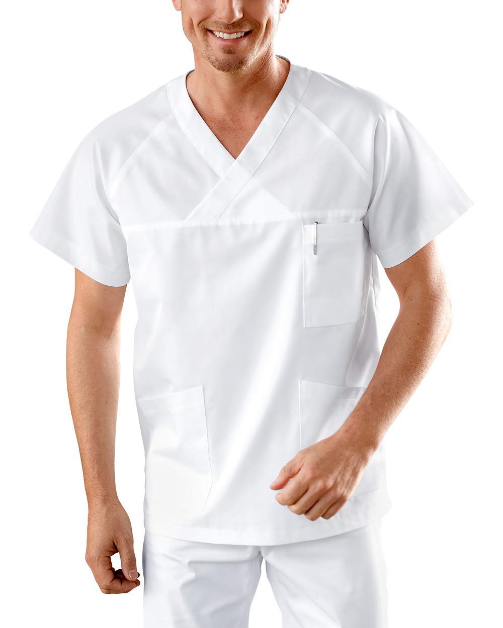 CLINIC DRESS Schlupfkasack - 3er Pack Herren Kasack V-Ausschnitt 95 Grad Wäsche SPARPACK
