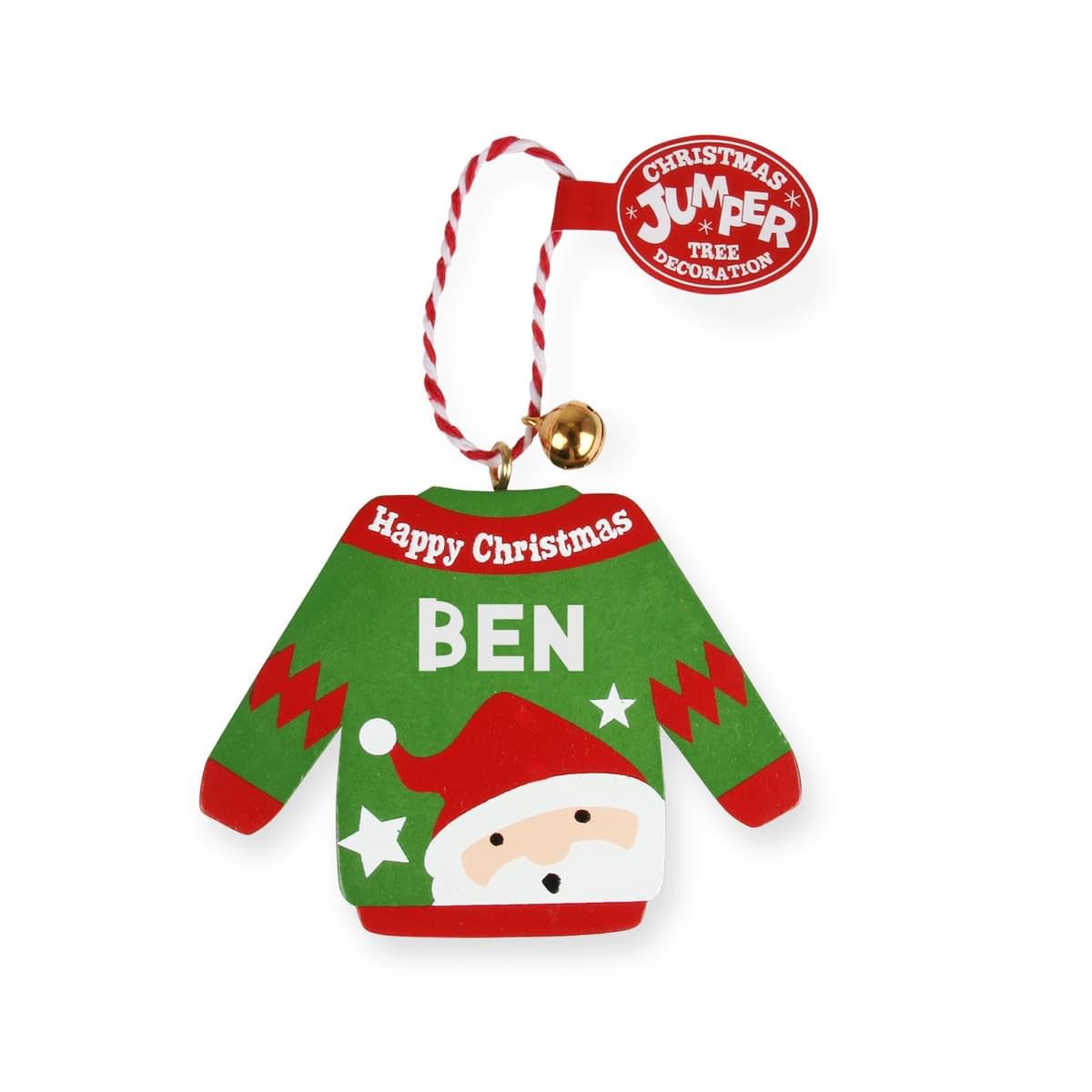 History & Heraldry Ben Personalised Christmas Jumper Decorations (Ben)