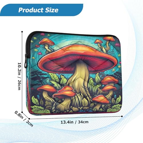 Funda para portátil de 13-14 pulgadas con diseño colorido de hongos miniatura 3