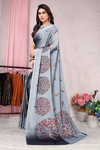 Image of MIRCHI FASHION Women Saree Chiffon Flower Print | Breathable Lightweight Sari for Office and Daily Use with Unstitched Blouse Piece (Available in 30 Styles)