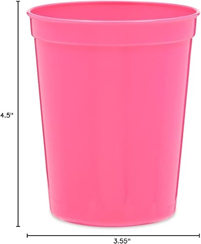 Miniatura 6 de BLUE PANDA Paquete de 24 vasos de plástico para estadios de 16 onzas, vasos de plástico reutilizables a granel para todas las ocasiones y