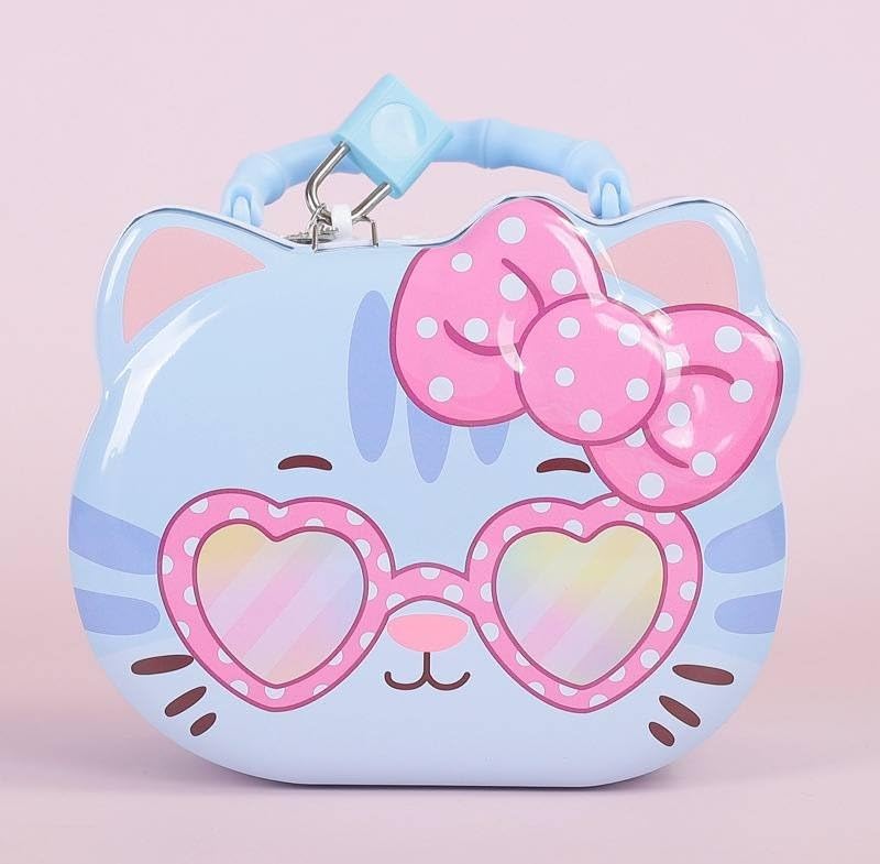 Image of Sajani Cute Cartoon Creative Portable Piggy Bank, Money Saving Box with Combination Lock, Mini Coin Bank Gifts for Boys and Girls, Best Return Gifts for Kids (Pack of 1) (Kitty)