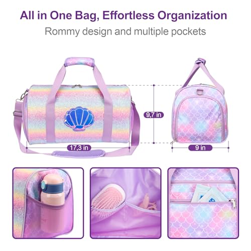 Image of Bagseri Dance Bag for Girls - Kids Duffle Travel Bag with Shoe Compartment
