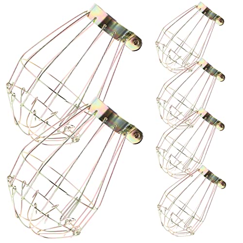 Homoyoyo Vintage Lantern Globe Chandelier Globe Light Bulbs 6pcs Small Light Bulb Covers Light Bulb Covers for Ceiling Lights Vintage Bulb Cover Light Cage Metal Lamp Bulb Guard