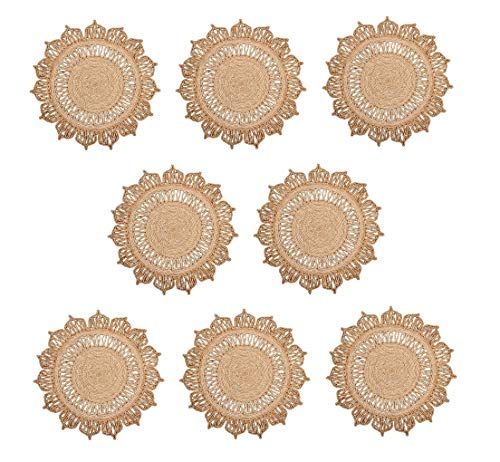 Image of Natural Jute Table Mat 14 Inches for Dining, Bedside, Center Decoration Place Mat (8)