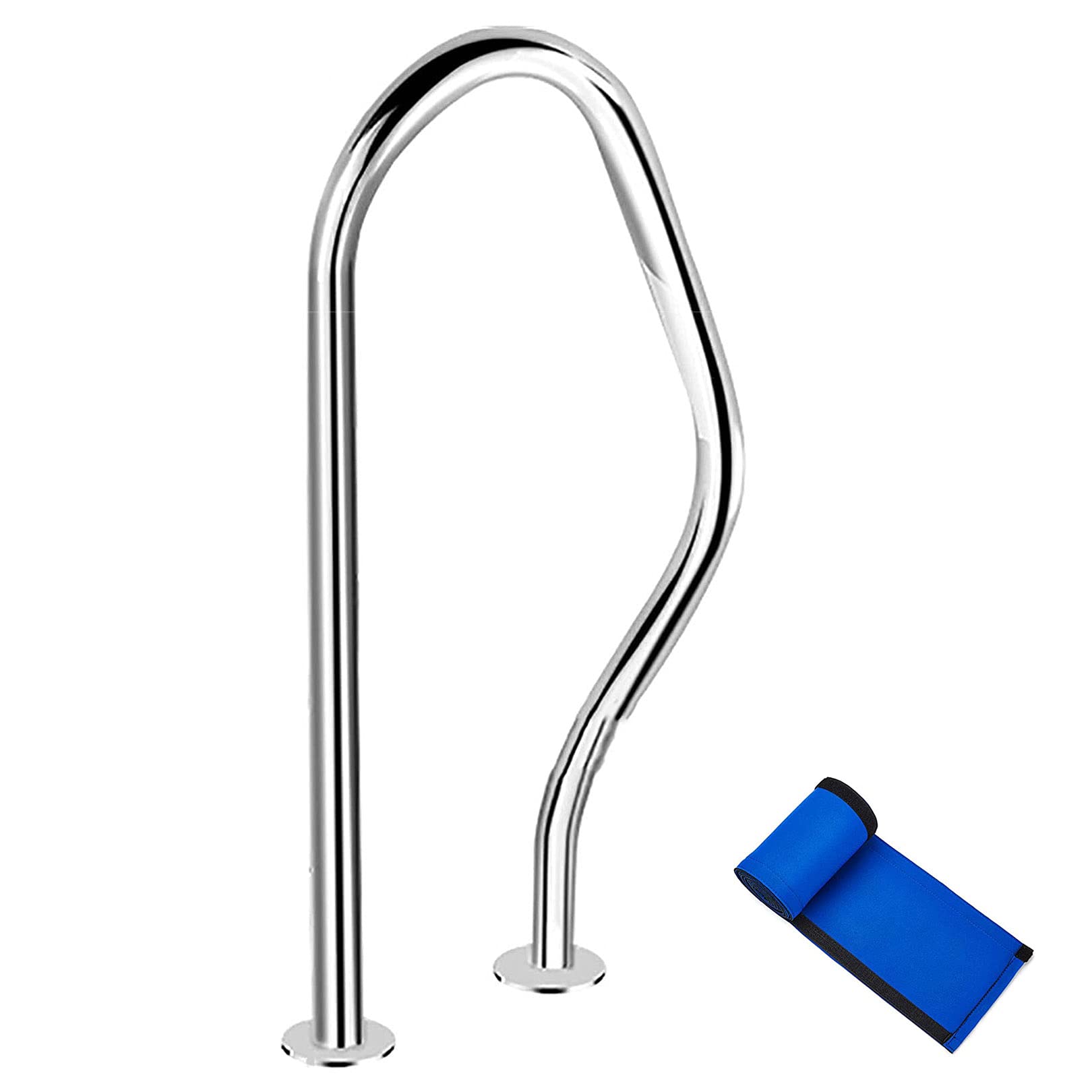 Balustrade de piscine en acier inoxydable 304 avec housse bleue pour accès spa