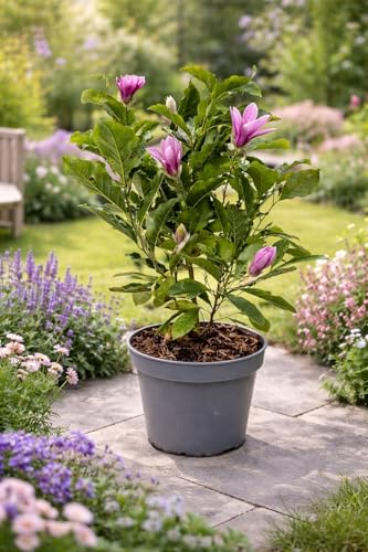 Magnolie Susan 60-80 cm Winterharte Zwergmagnolie im Topf duftend & blühfreudig Perfekt für Garten Terrasse & Balkon Blühende Zierpflanze für Frühling & Sommer
