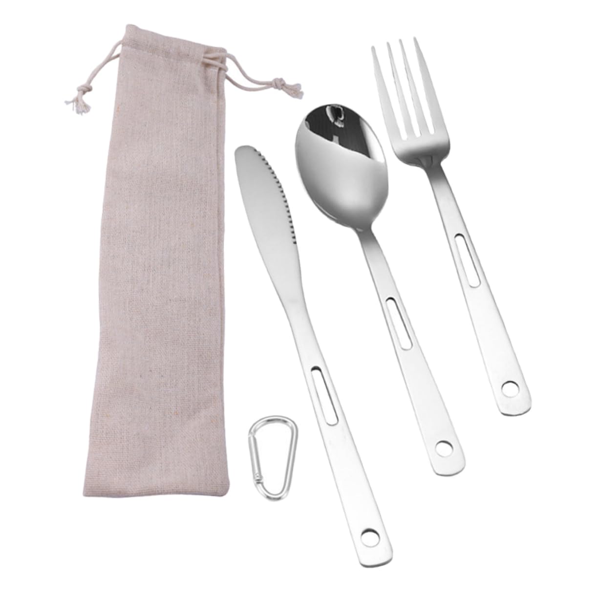 UKCOCO Posate Da Campeggio in Acciaio Inossidabile Comprende Cucchiaio Coltello e Forchetta Posate Portatili Per Picnic e Uso Esterno Resistenti Usura
