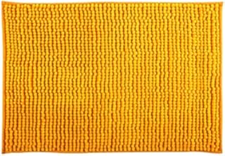 MSV Badteppich Badvorleger Duschvorleger Chenille Hochflor Badematte 40x60 cm – Safran