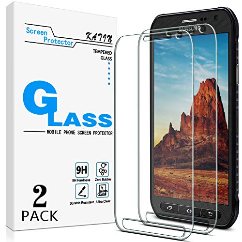 KATIN Galaxy S6 Active Screen Protector - [2-Pack] For Samsung Galaxy S6 Active Tempered Glass (Not For Galaxy S6) 9H Hardness with Lifetime Replacement Warranty