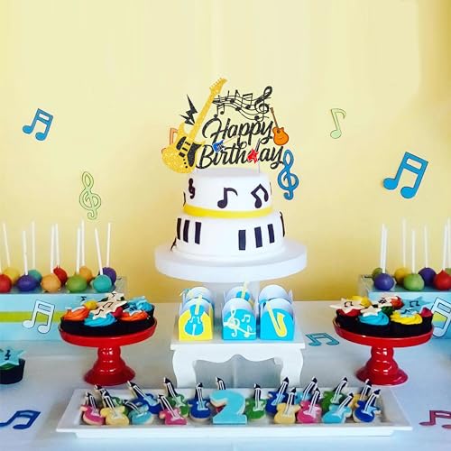 C L Cooper Life CUPCAKE TOPPER-218 Guitar Party Cake Topper Guitar Happy Birthday Cake Topper Music Themed Birthday Party Decoration Guitar Party Cake Decoration thumb #4