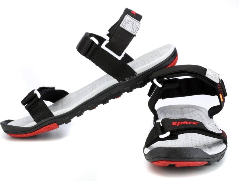 Image of SPARX mens Sparx Men Black Grey Stylish Floaters Sandal
