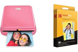 Step Instant Color Photo Printer with Bluetooth/NFC & Kodak 2"x3" Premium Zink Photo Paper