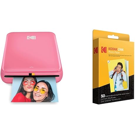 Step Instant Color Photo Printer with Bluetooth/NFC & Kodak 2"x3" Premium Zink Photo Paper