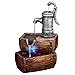 Durable Fiberglass Two Tier Barrel Tabletop Fountain Fountain With White LED Lights For Inside And Outside Use