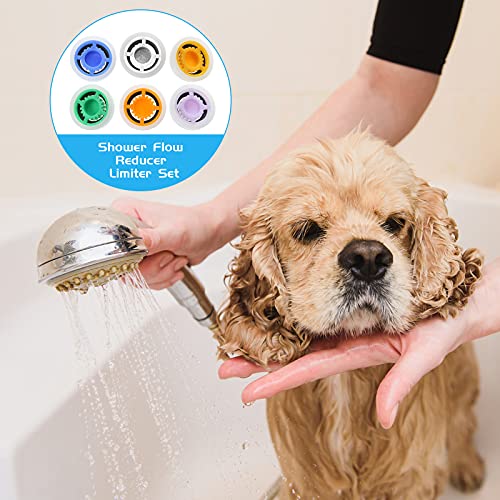 Image of Honoson 2 Set Shower Flow Reducer Limiter Set 1 /2 Inch Flow Restrictor Control Valve for Fixed Handheld and Shower Head 1.2 /1.5 /1.8 /2 / 2.2 /2.5 Gpm