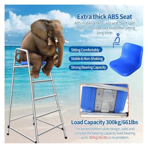 Silla alta para salvavidas de piscina en acero inoxidable miniatura 4