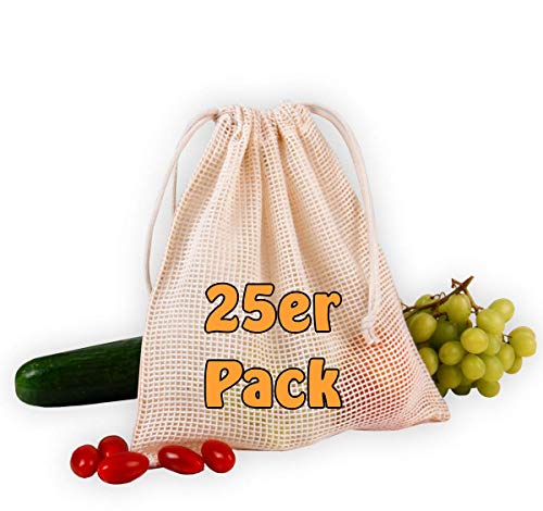 Cottonbagjoe ,, Zero Wash | Sacs à pain, fruits et légumes réutilisables en coton bio | Sacs en maille durable avec cordon de serrage pour les courses et le stockage, naturel, 30x45 cm Cover