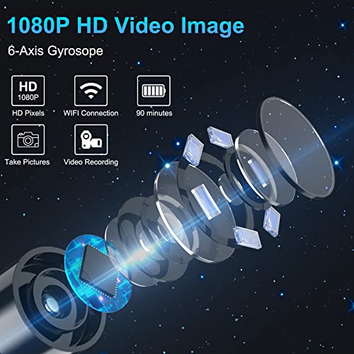 Ear Wax Removal, Ear Cleaner With Camera, Ear Wax Removal Kit With 1080P, Ear Camera Otoscope With Light, Ear Cleaning Kit For Iphone, Ipad, Android Phones-Black(1080P) #TOP1