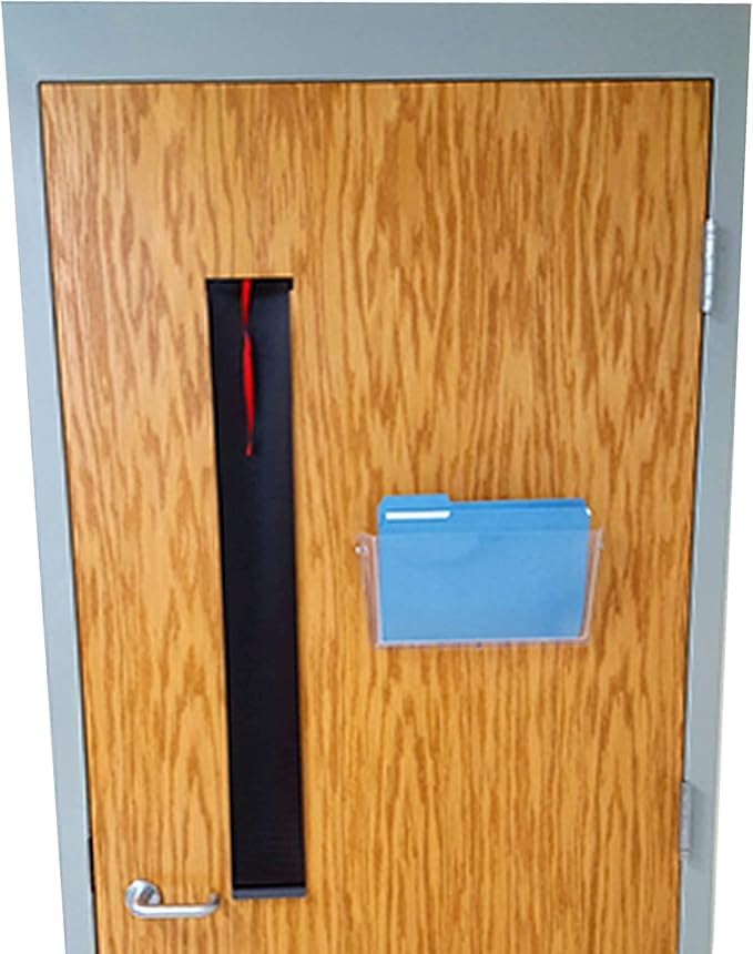 Total Classroom Door Lockdown Blinds for Indoor Windows & Doors - Safety Curtain for Classroom Door. Instantly Covers Classroom Windows for Emergencies and Drills (16"x 42") Black