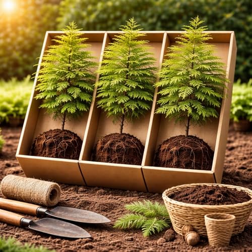 3 Live Dawn Redwood Trees for Growing Metasequoia glyptostroboides Saplings Fast Growing Deciduous Redwood Trees Hardy Outdoor Shade & Landscape Trees