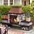 Sunjoy Outdoor Fireplace, Patio Wood Burning Fireplace with Steel Chimney, Mesh Spark Screen Doors, Fire Poker, and Removable Grate, Copper and Black